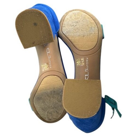 CL by Chinese Laundry Block Heel Sandals Blue Teal Suede Women's Size 8.5 / 39 - Picture 8 of 12